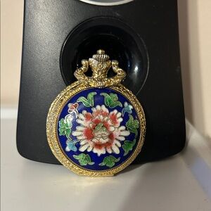 Vintage Floral Enamel Pendant watch